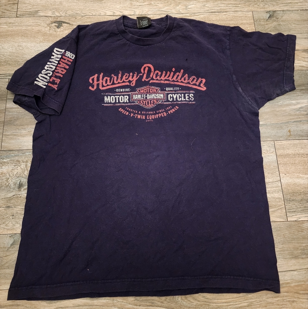Men's Harley Davidson Short Sleeve Tee Size Large Fort Benning